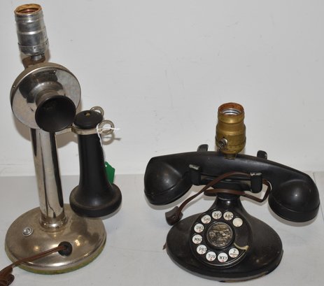 (2) VINTAGE TELEPHONE TABLE LAMPS