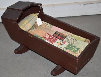 19TH CENT PINE DOLLS CRADLE