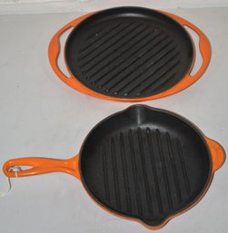 (2) LE CREUSET CAST IRON SKILLETS