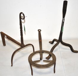 3 PCS EARLY WROUGHT IRON