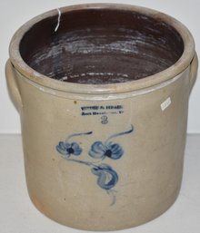 DECORATED NORTON & FENTON STONEWARE CROCK