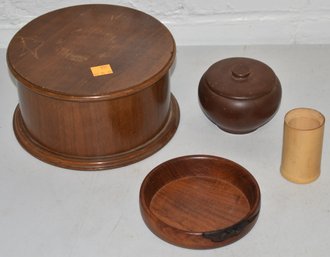 4 PC'S CONTEMPORY WOODEN TREENWARE