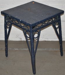 PAINTED WICKER SIDE TABLE