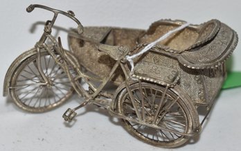 INTRICATE SILVER FILIGREE BICYCLE