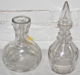 (2) CUT GLASS DECANTERS