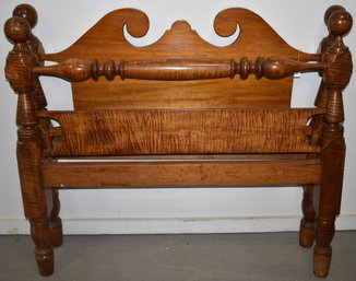 19TH CENT TIGER MAPLE ROPE BED