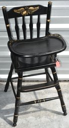 CHILDS PAINTED BLACK MAPLE HIGH CHAIR