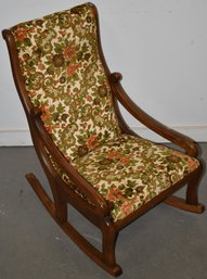 UPHOSLTERED MAHOGANY NURSING ROCKER