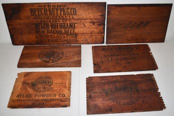 LOT (6) PC'S WOODEN ADVERTISING