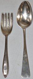 (2) PIECES SILVER SERVING FLATWARE ITEMS