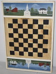 FOLKY PAINTED WOODEN GAMEBOARD