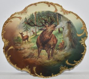 9 1/2' HAND PAINTED ELK PLATE