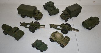 LOT (9) VINTAGE MILITARY TOY VEHICLES