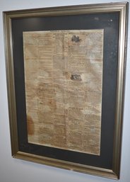 FRAMED 1841 HINGHAM PATRIOT NEWSPAPER