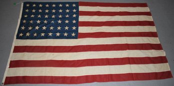 VINTAGE PRINTED 48 STAR LINEN AMERICAN FLAG