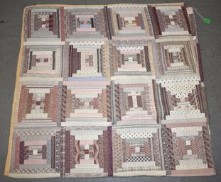 HAND SEWN LOG CABIN QUILT