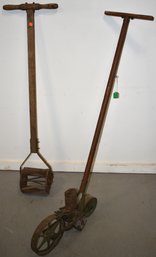 (2) VINTAGE YARD TOOLS