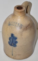 E. NORTON 1 GAL DECORATED STONEWARE JUG