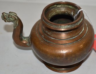 EARLY. SM. SPUN COPPER TEA POT