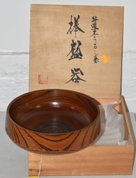 JAPANESE WOODEN BOWL W/ ORGINAL WOODEN BOX