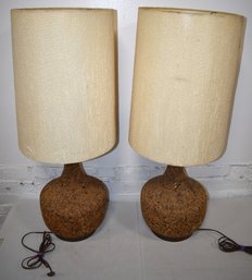 PR. VINTAGE CORK TABLE LAMP