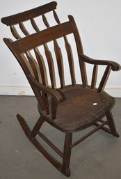 19TH CENT WINDSOR ARROW-BACK/ COMBACK ARMCHAIR ROCKER