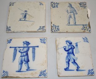 (4) DELFT BLUE & WHITE TILES