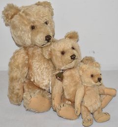 (3) MOHAIR JOINTED TEDDY BEARS