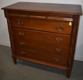 EMPIRE STYLE 3 OVER 4 DRAWER CHEST W/ CARVED PULLS