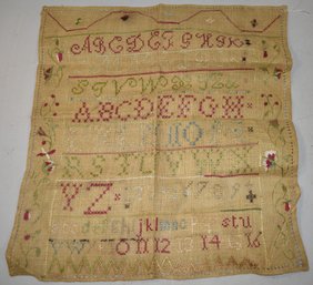 19TH CENT NEEDLEWORK SAMPLER