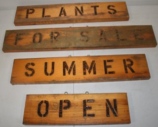 (13) VINTAGE WOODEN VEGITABLE SIGNS