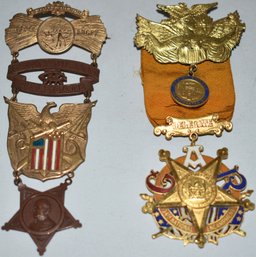 (2) 19th CENT G.A.R. DELEGATE MEDALS