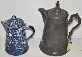 (2) VINTAGE COFFEE POTS