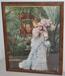 PRINT OF VICTORIAN GIRL W/ FLOWERS