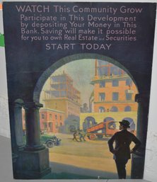 VINTAGE BANKING BORADSIDE POSTER