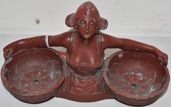 DUTCH GIRL FIGURAL METAL TRAY