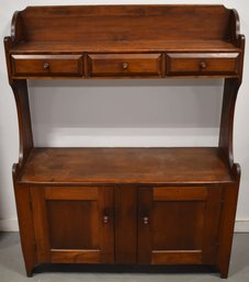 19TH CENT WALNUT 2 TIER BUCKET BENCH