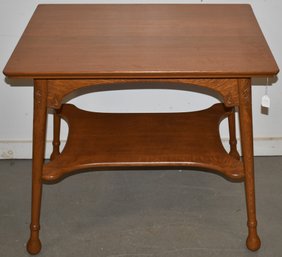 LATE VICTORIAN OAK ART NOUVEAU SIDE TABLE