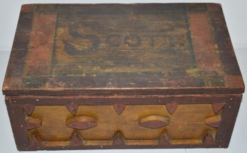 FOLK ART PAINTED DOCUMENT BOX