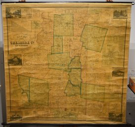 CHESHIRE COUNTY N.H. ROLL UP WALL MAP