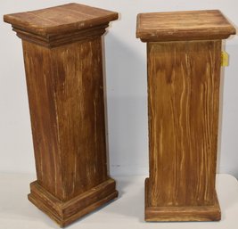 PR. GRAIN PAINTED WOODEN PEDESTALS