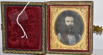 1/6 PLATE AMBROTYPE OF A BEARDED GENTLEMAN