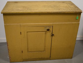 19TH CENT PAINTED PINE DRY SINK