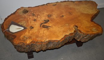 SLAB TOP COFFEE TABLE W/ FOSSIL