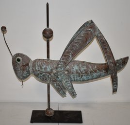 VINTAGE COPPER GRASSHOPPER WEATHERVANE