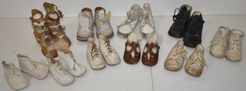 LOT (10) VINTAGE LEATHER BABY SHOES