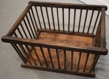 LATE 19TH CENT WOODEN BASKET CRATE