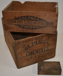 (2) WOODEN ADVERTISING CRATES