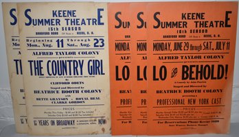 5 VINTAGE KEENE SUMMER THEATRE BROADSIDES