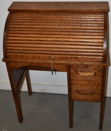 CHILDS OAK C ROLL TOP DESK